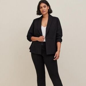 Torrid Studio Luxe Ponte Peplum Blazer Size 3x Color Deep Black NWT